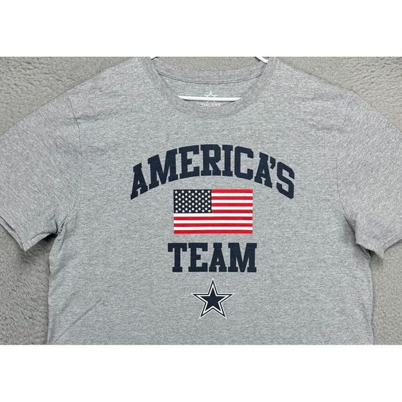 Dallas Cowboys Shirt Mens 2XL Grey Americas Team Graphic T-Shirt Crew Neck Tee